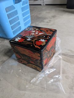 重箱 三段 黒塗り 漆器 扇・紅葉・花柄 お正月 おせち